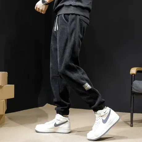 运动裤子男士秋冬男裤冬款2023新款冬季加绒休闲裤男秋款束脚卫裤图片