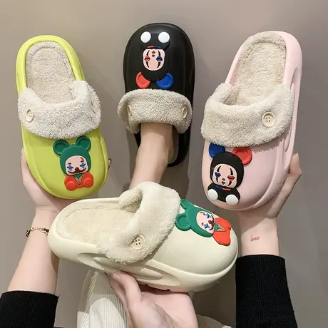 防水棉拖鞋女冬季新款室内家居厚底保暖可拆卸家用棉鞋女冬天外穿图片