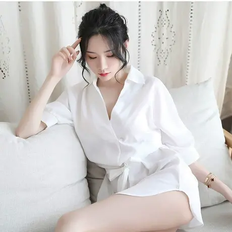 睡衣女款春季2023新款性感情趣内衣情调火辣纯欲风衬衫男友风睡裙图片