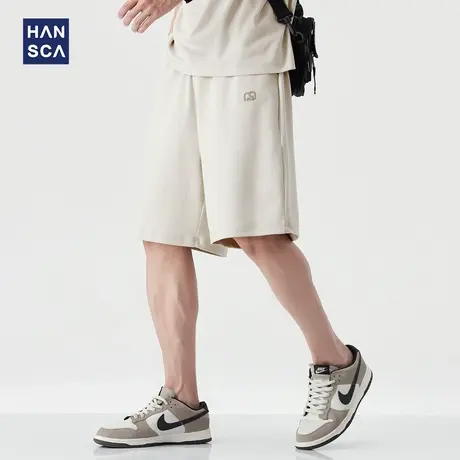 hansca凉感居家休闲短裤男2025夏季舒适透气速干BM棉简约五分卫裤图片