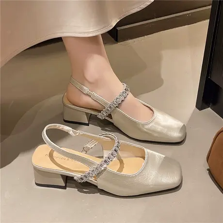 法式绝美凉鞋女2025夏季新款时尚气质百搭鞋子配裙子高级玛丽珍鞋商品大图