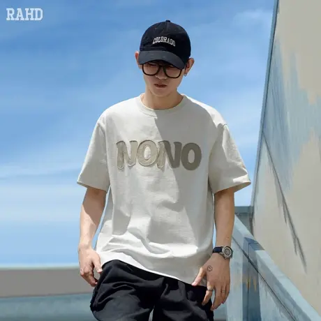 Radiohead男士短袖t恤2024夏季新款纯棉宽松打底大字母潮牌上衣商品大图