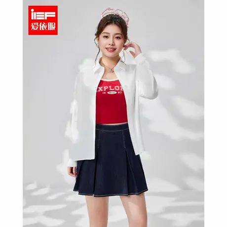 IEF/爱依服大码女装2025夏秋新款简约休闲通勤百搭衬衫上衣商品大图