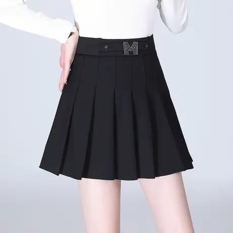 百褶裙女秋季2023新款半身裙高腰显瘦a字裙小个子减龄百搭短裙子图片