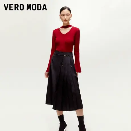 Vero Moda奥莱半身裙2025夏季新款新中式国风暗纹提花时尚A摆气质图片