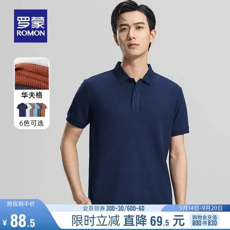 【华夫格】罗蒙翻领短袖T恤2023夏季薄款休闲弹力透气POLO衫男图片