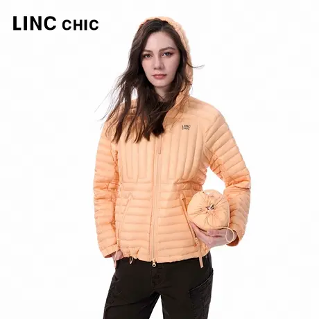 LINC金羽杰2025年秋季新款羽绒服超轻量连帽修身羽绒外套女2117Y商品大图