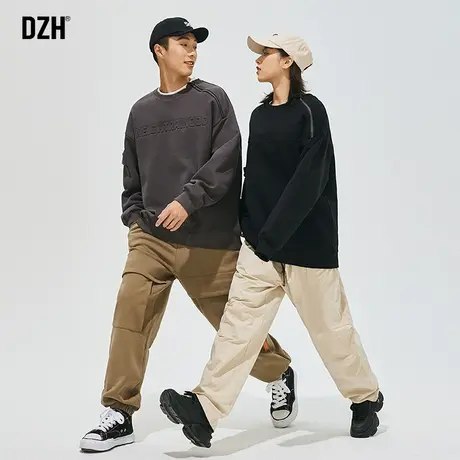 情侣半拉链运动卫衣男潮牌痞帅2023新款秋季圆领上衣情侣装高级感图片