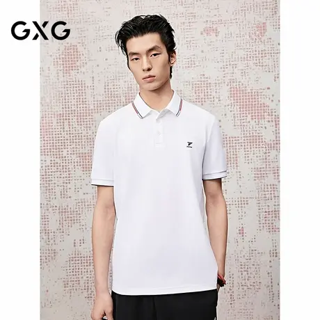 [商场同款]GXG男装 提花撞色领口简约polo衫 25夏新品G25X242029图片