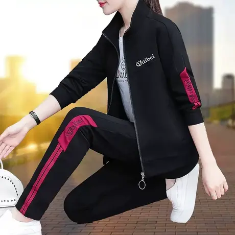 恋上17号开衫运动服套装女春秋2023新款中年妈妈时尚洋气休闲外套图片