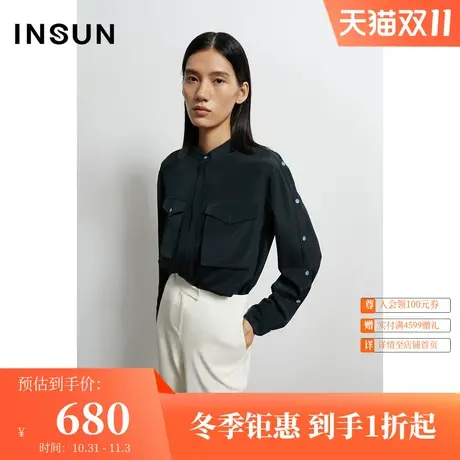 恩裳秋季都市商务通勤OL修身长袖女士衬衫上衣商品大图