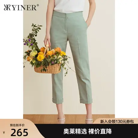 YINER音儿女装夏季新款修身通勤裤休闲裤商品大图
