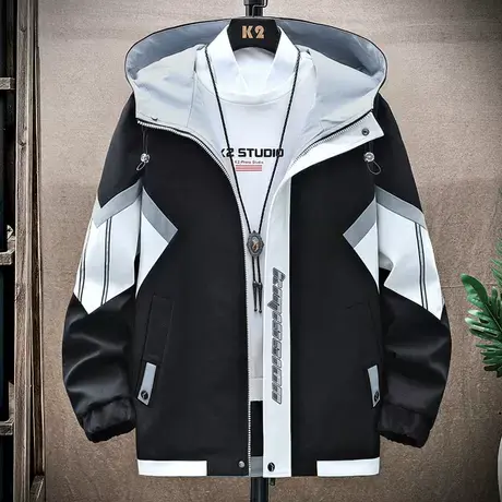 春秋季新款2023年冲锋衣外套男款潮牌美式机能风工装学生衣服夹克商品大图