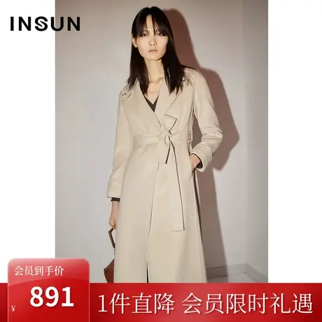 【奥莱专享】恩裳COVER2022冬季翻驳领大衣100%羊毛毛呢外套女图片