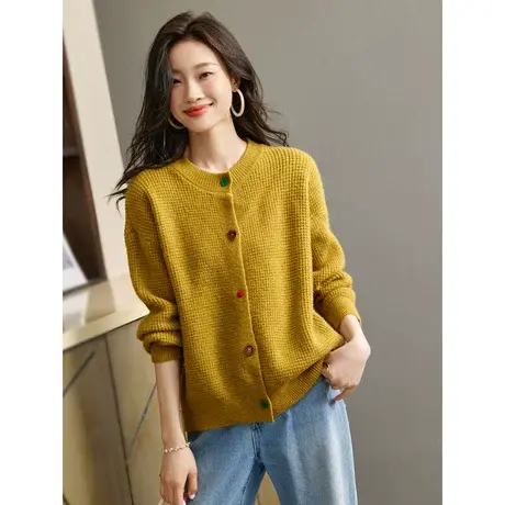 时尚气质毛衣开衫2023年秋季新款淑女温柔宽松显瘦通勤高级感上衣图片