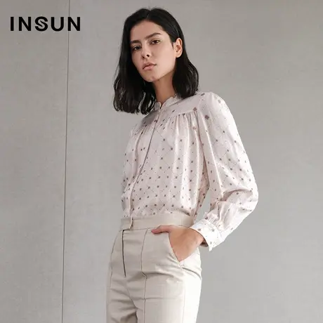 恩裳衬衫夏季感复古波点衬衣长袖上衣商品大图