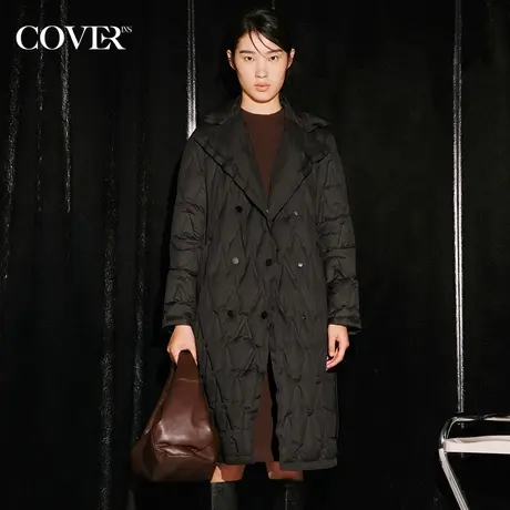 COVER冬季压线无缝风衣羽绒服商品大图