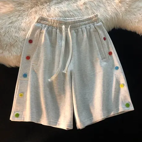 运动短裤女夏季薄款宽松设计感小众高腰显瘦休闲阔腿五分裤潮ins图片