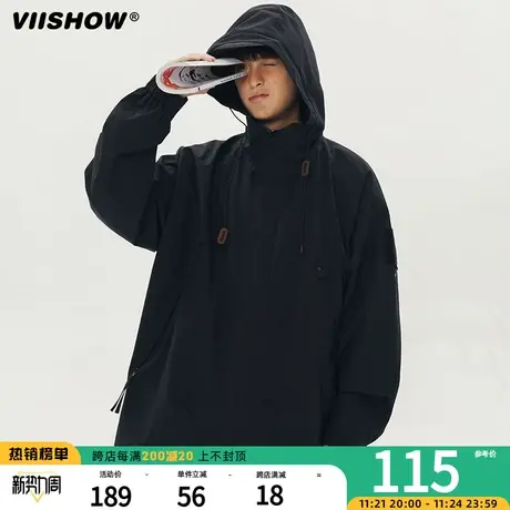 VIISHOW日系潮牌工装连帽冲锋夹克夹克男休闲宽松机能潮牌春秋外图片