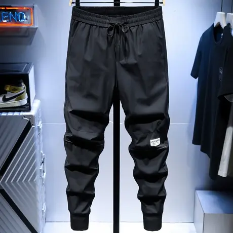 夏季薄款超薄冰丝休闲裤男士运动裤百搭宽松束脚速干长裤子男丝滑商品大图