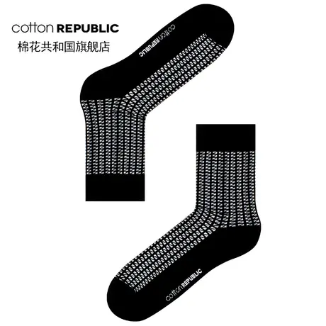 Cotton Republic/棉花共和国秋冬袜子男士中筒袜时尚棉质提花袜男商品大图