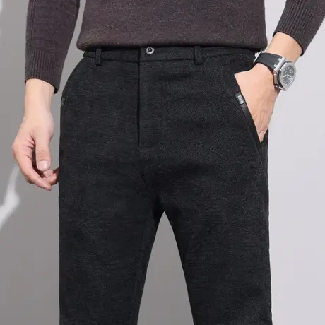 2024新款男装修身弹力直筒休闲长裤子秋冬款男士商务西装西裤冬季商品大图