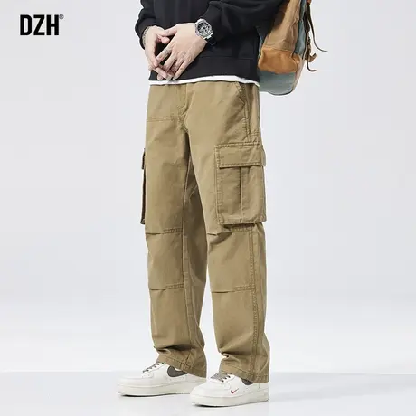 男士美式直筒工装裤男春秋纯棉潮牌裤子2024年春季休闲长裤伐木裤商品大图