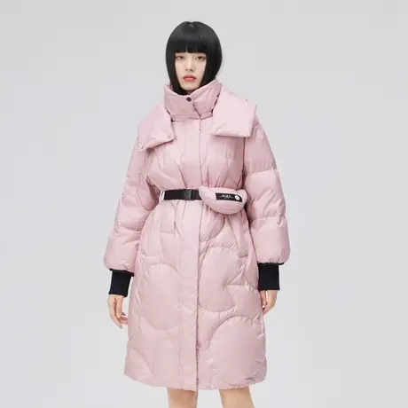 艾莱依2022年新款炫彩羽绒服长款女可拆卸包秋冬时尚潮流温暖外套商品大图
