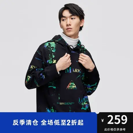 马克华菲三星堆主题炫彩满印宽松连帽卫衣男秋新款休闲时尚图片