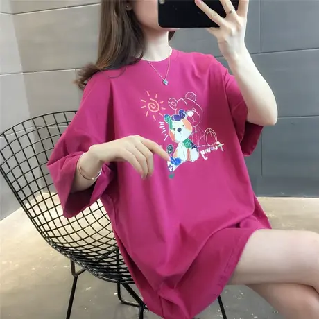 夏装2023年新款网红短袖T恤女韩版宽松卡通薄款春款半袖上衣ins潮图片