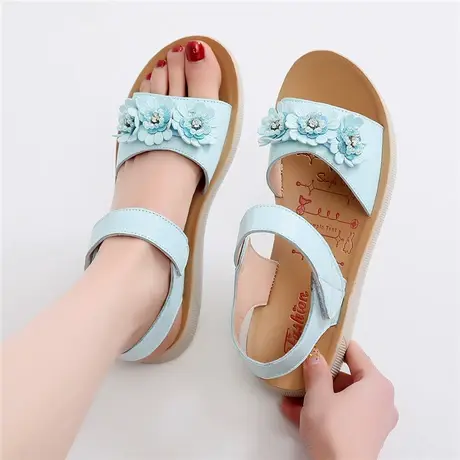 凉鞋女2023年新款平底沙滩女鞋13少女孩软底外穿初中生15大童夏季商品大图