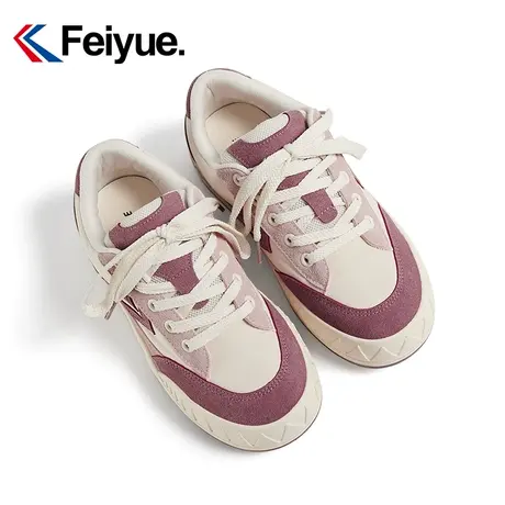 feiyue/飞跃拼接休闲鞋女鞋2024春季新款低帮百搭透气运动板鞋953商品大图
