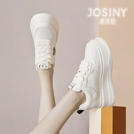 卓诗尼板鞋女款2024新款春季增高松糕底休闲鞋商场同款402A22661商品大图