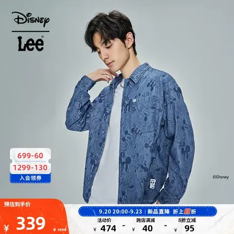 【迪士尼武功米奇联名】Lee23新品舒适男牛仔衬衫蓝LMT005084图片