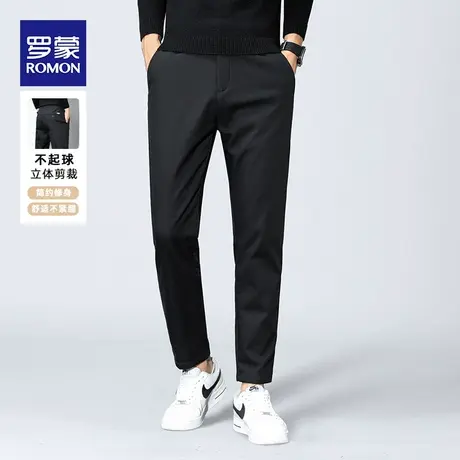 罗蒙休闲裤男款秋季男裤直筒宽松百搭2023新款男士弹力厚款长裤子图片