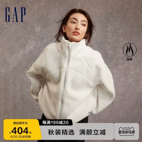 Gap女装秋冬2023新款LOGO宽松双面仿羊羔绒外套795237夹克上衣图片