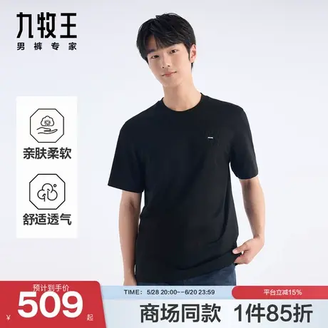 [商场同款]九牧王男装2025夏季新款亲肤透气男款短袖T恤男JT4E244图片
