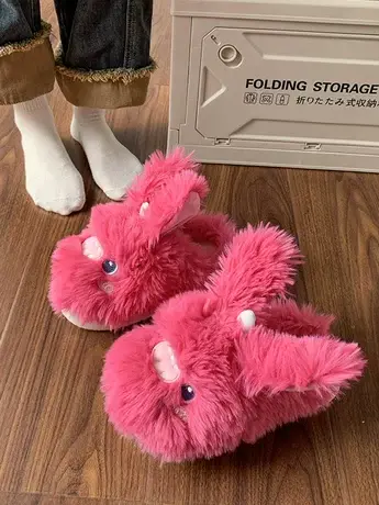 奶呼呼可爱拖鞋宿舍女外穿学生保暖包头棉拖2023秋冬新款毛毛鞋子图片