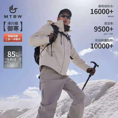 【华夏之壳-火系列】美特斯邦威三防冲锋衣男25春新款户外登山服商品大图