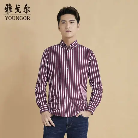 雅戈尔奥莱 商场同款男士长袖衬衫秋冬新款官方商务休闲长袖衬衫商品大图