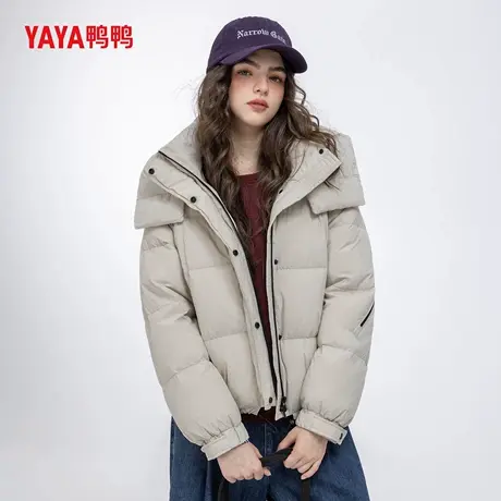 YAYA鸭鸭短款羽绒服女2025新款冬季时尚加厚保暖小个子面包服外套商品大图