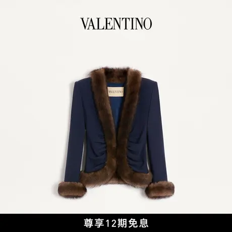 [新品抢先看][12期免息]]华伦天奴VALENTINO女士羊毛绉纱外套图片