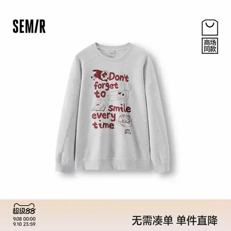 商场同款|森马卫衣女冬中长款oversize猫咪2025新款休闲趣味衣服商品大图