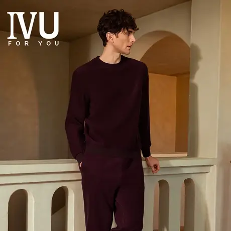 【套装】安莉芳官方奥莱IVU基础简约休闲居家摇粒绒家居服睡衣男商品大图