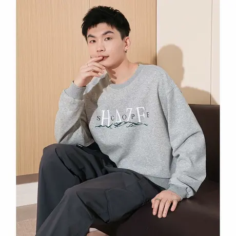 唐狮春秋季新款男士卫衣圆领宽松休闲套头长袖韩版上衣青少年潮TE图片