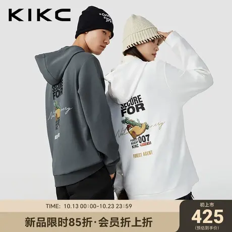 kikc卫衣男2023秋季新款商场同款字母图案刺绣高级感情侣款帽衫图片
