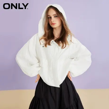 ONLY奥莱夏季时尚木耳边设计宽松连帽长袖外套女商品大图