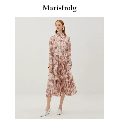 【言选好物】玛丝菲尔夏季新款碎花连衣裙中长款长袖裙商品大图