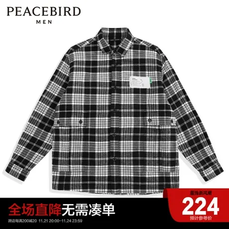 太平鸟男装 2022格纹衬衫休闲衬衣B1CHC1235商品大图