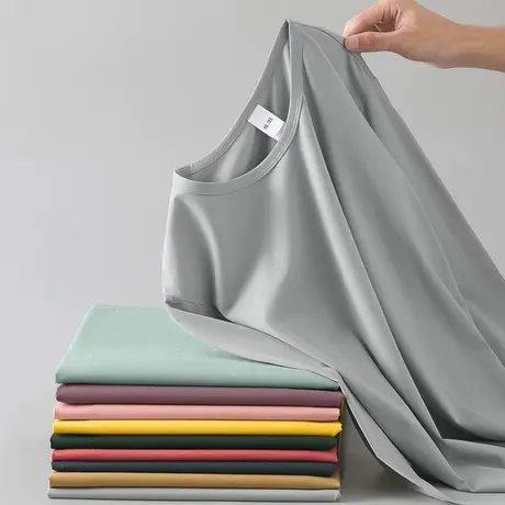 莫代尔秋季长袖t恤男内搭打底衫纯色圆领秋衣服小衫修身潮流体恤图片